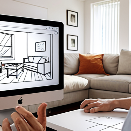 Home 7 **
Prompt: A UX designer conducting usability testing on a smart home device prototype. Focus on the user's interaction with the device, capturing their body language and facial expressions (frustration/excitement). The setting is a modern living room. Include wireframes and sketches scattered around the scene. Style: Clean, modern, photorealistic.
**