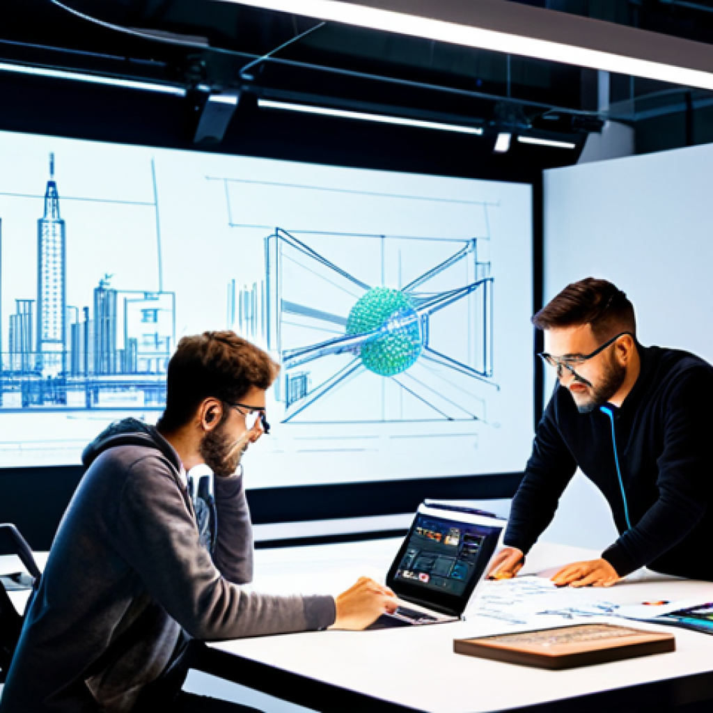 공업디자인과 생산공정 - **Prompt 1: The Synergy of Design and Engineering - A Collaborative Nexus**
"A dynamic, brightly...