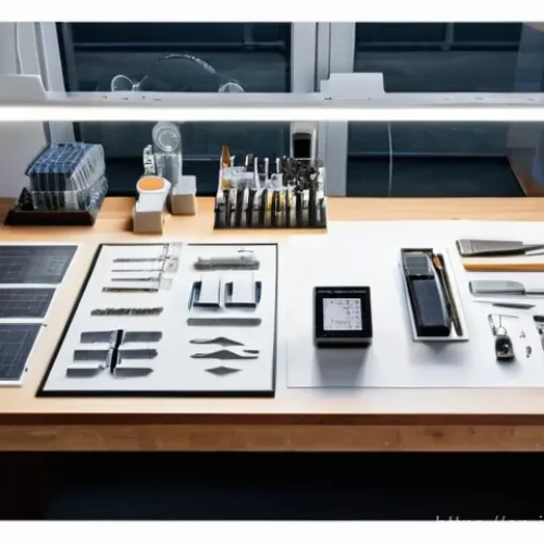 Home 27 공업디자인과 친환경 디자인 - **Prompt:** A serene and brightly lit industrial design studio, where a thoughtful, mid-career desig...