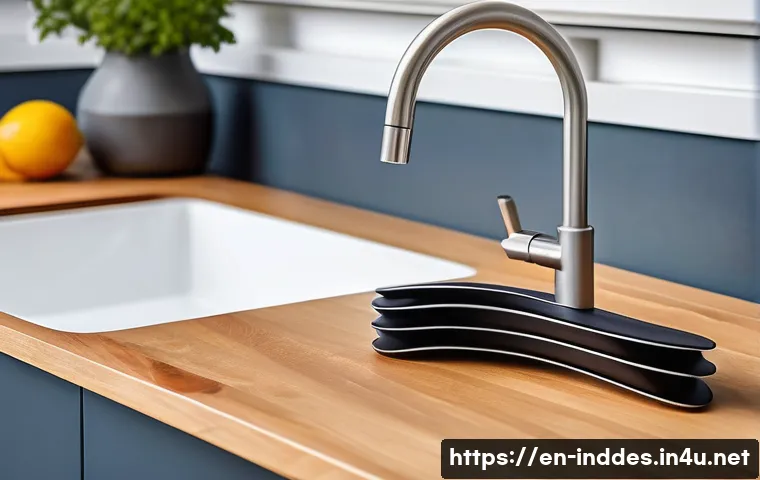 공업디자인과 홈 인테리어 디자인 - A modern ergonomic kitchen tool set displayed on a wooden countertop in a bright kitchen, featuring ...